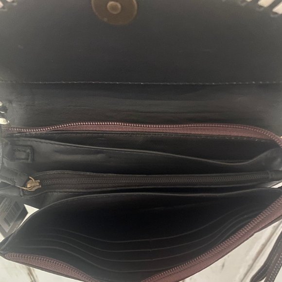 Myra Genuine Leather Hand Tooled Crossbody Wallet - Picture 9 of 10